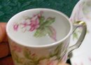 Haviland Limoges China Demitasse Cups & Saucers Set of 2 Pink Floral