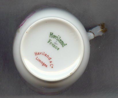 Haviland Limoges China Demitasse Cups & Saucers Set of 2 Pink Floral