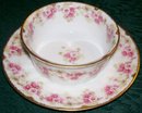 Elite Limoges Ramekin with Saucer Bawo & Dotter Pink Florals Early 1900's