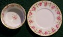 Elite Limoges Ramekin with Saucer Bawo & Dotter Pink Florals Early 1900's