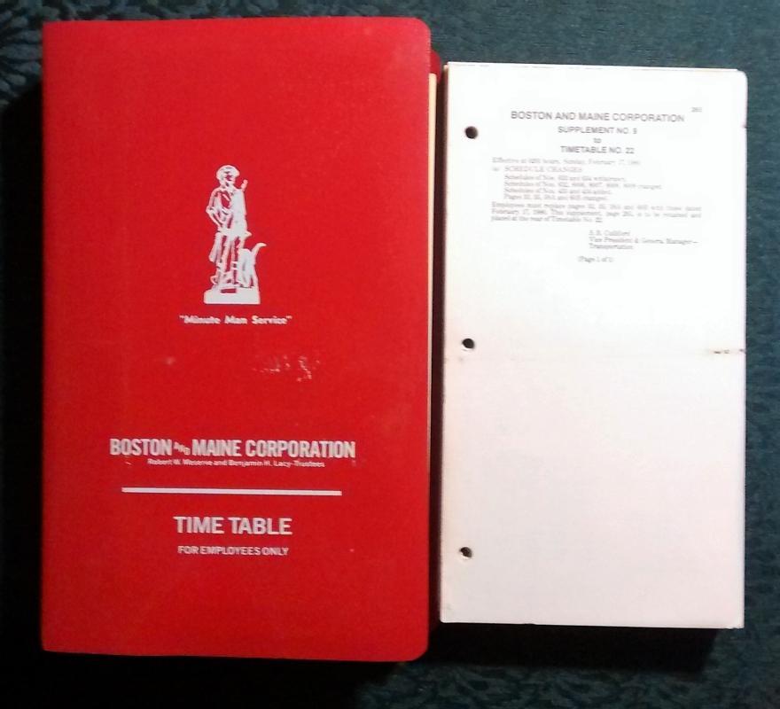 Boston & Maine Railroad Time Table 1978-80s w/Supplements
