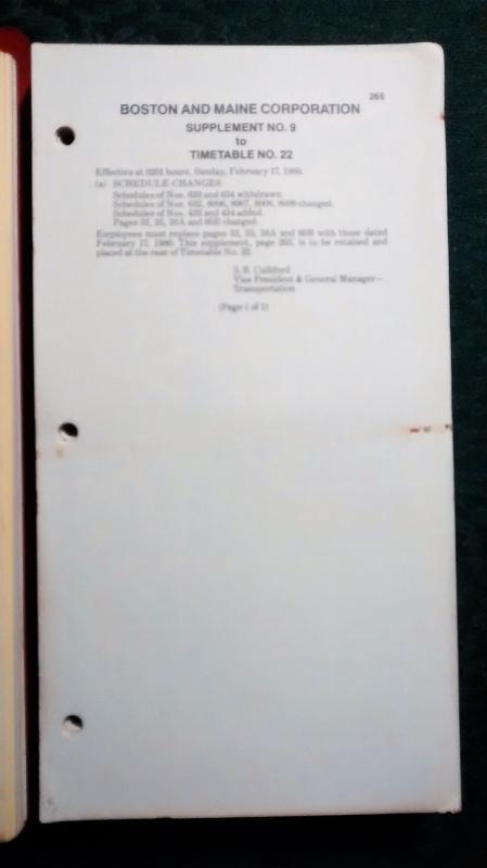 Boston & Maine Railroad Time Table 1978-80s w/Supplements