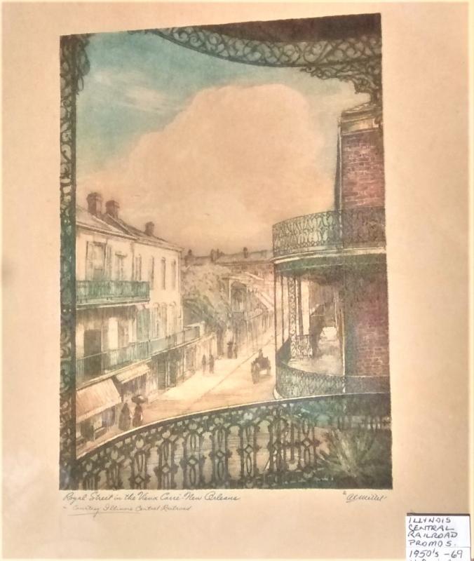 Illinois Central Railroad Promo Prints New Orleans Mettel Set/4