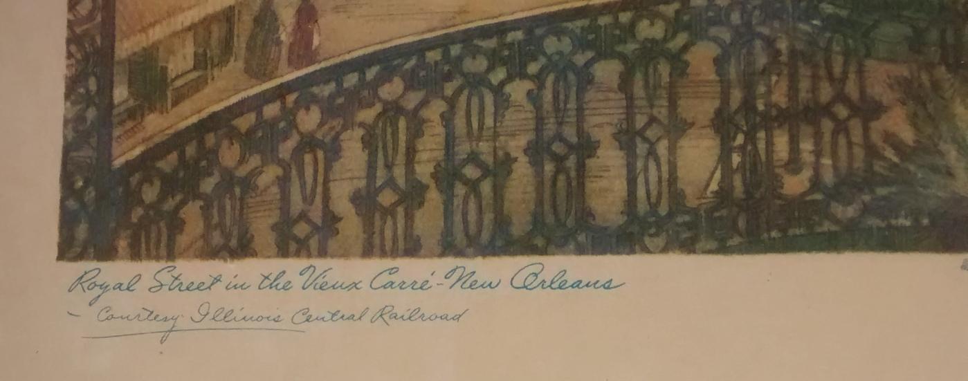 Illinois Central Railroad Promo Prints New Orleans Mettel Set/4