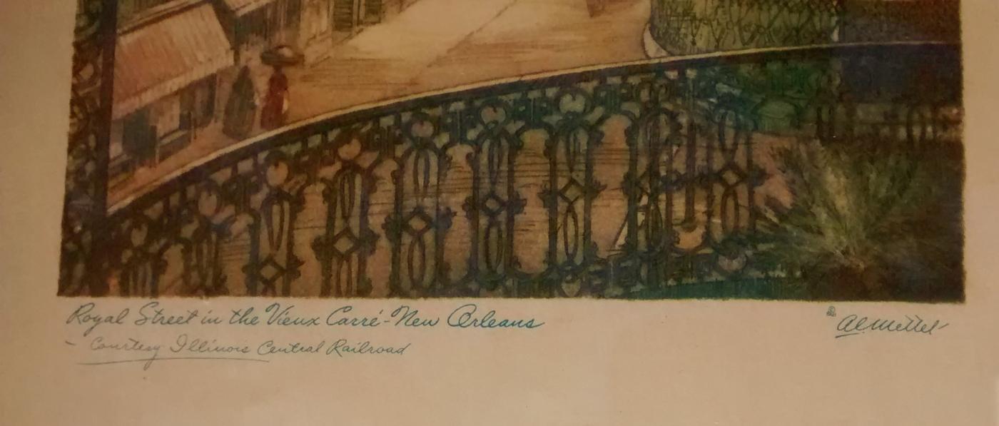 Illinois Central Railroad Promo Prints New Orleans Mettel Set/4