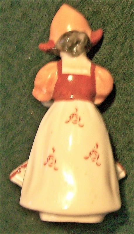 Occupied Japan Dutch Girl w/ Open Basket Ceramic Figurine 4.5