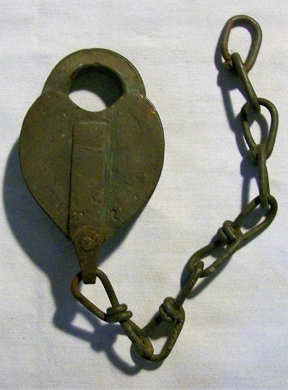 Bronze Padlock with Chain Wilson Bohannan #115 Marion OH 1927+