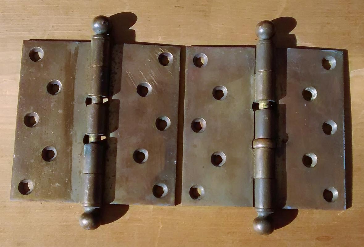 Stanley Brass Door Hinge Pair Sweetheart Logo 1922 5