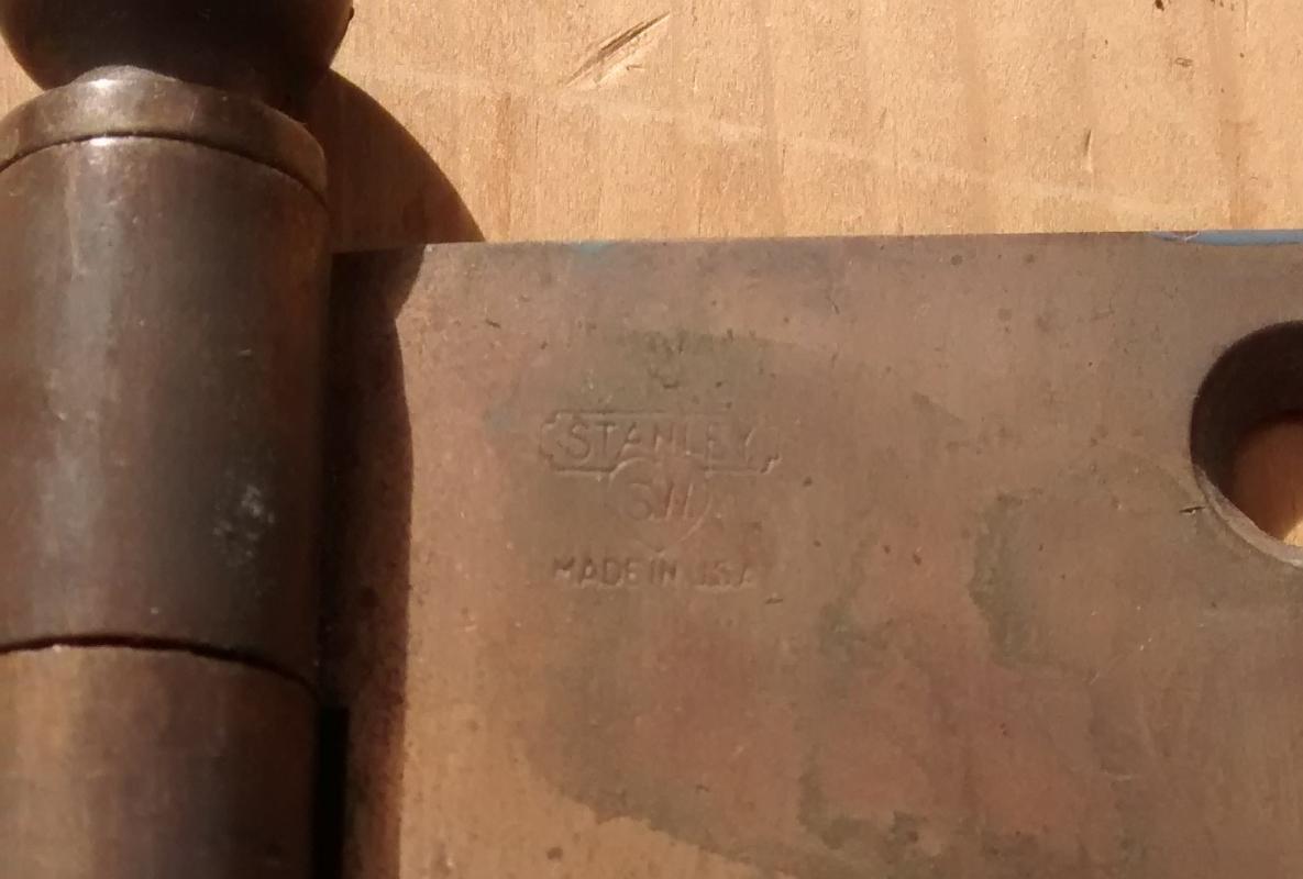 Stanley Brass Door Hinge Pair Sweetheart Logo 1922 5