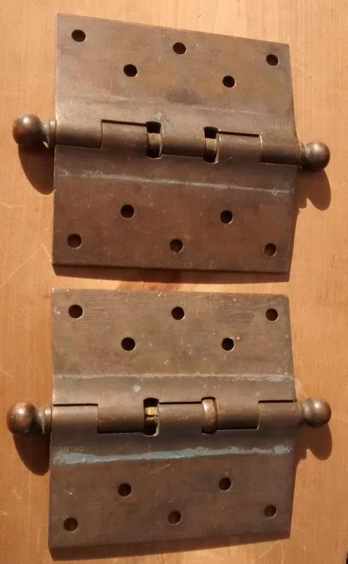 Stanley Brass Door Hinge Pair Sweetheart Logo 1922 5