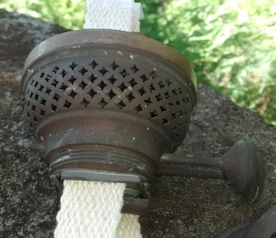 Victorian Duplex Oil Lamp Burner 1800s Brass