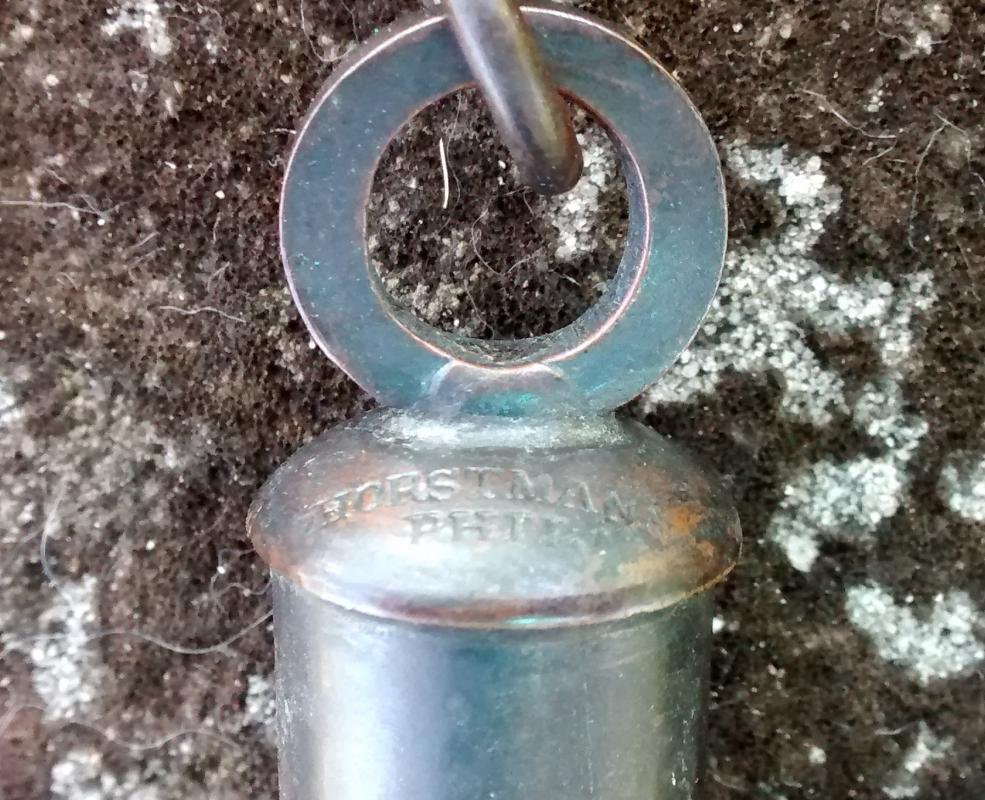 WWI Trench Whistle Horstman Philadelphia US Army Brass w/Chain & Hook