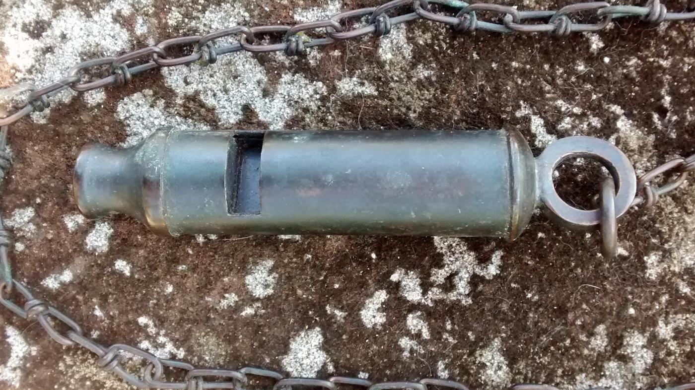 WWI Trench Whistle Horstman Philadelphia US Army Brass w/Chain & Hook