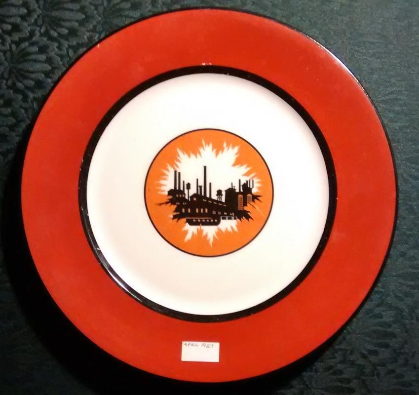 Gary Indiana Steel Mill Ceramic Plate 1927 Syracuse 10.5