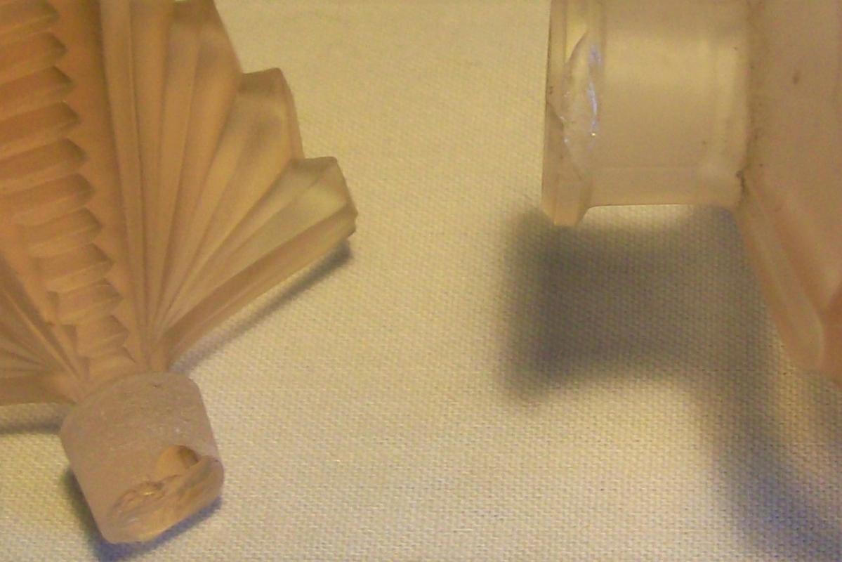 Pink Satin Glass Perfume with Ground Stopper