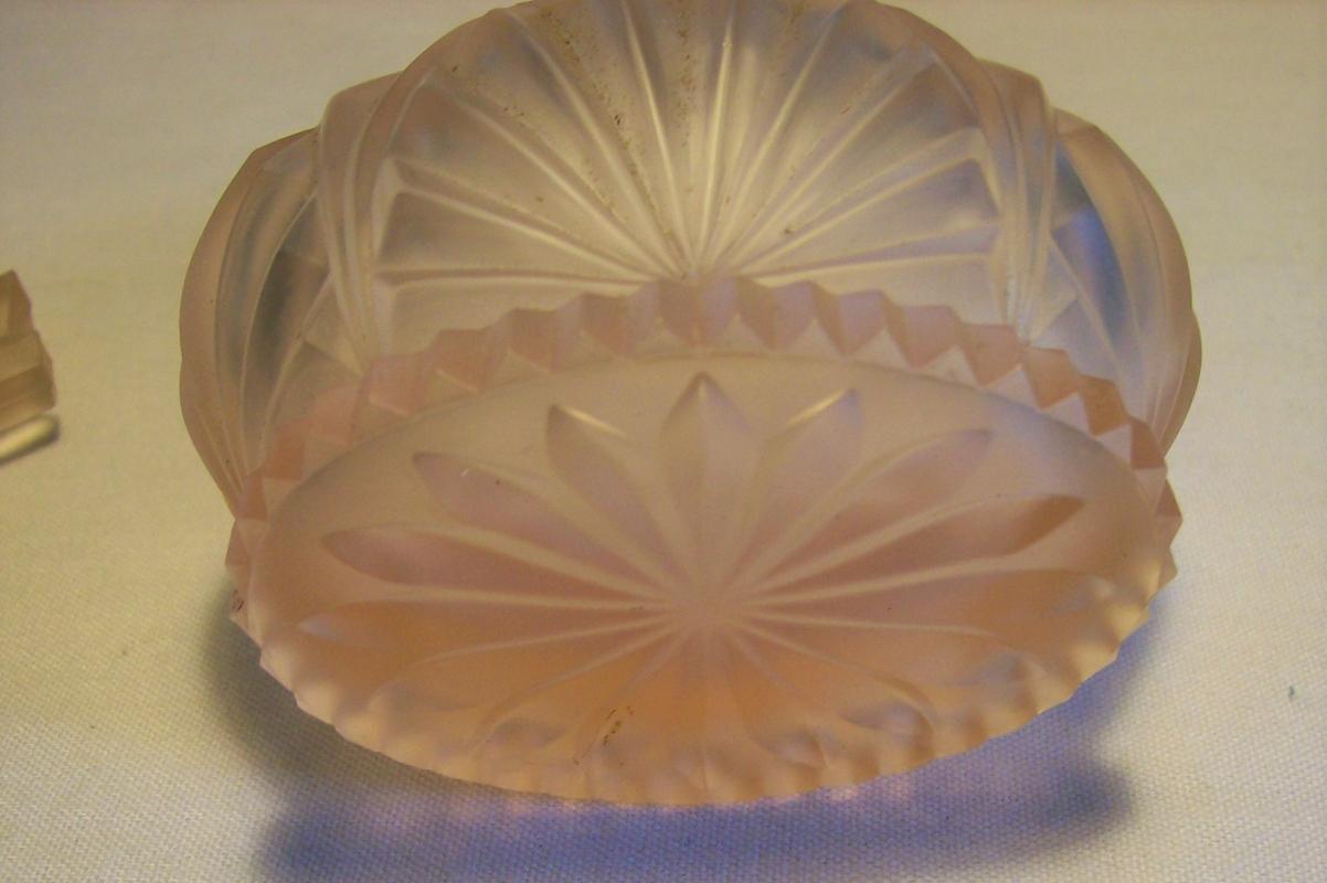 Pink Satin Glass Perfume with Ground Stopper