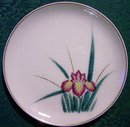 Kutani Japan Ceramic Plate Set with Irises 7.25