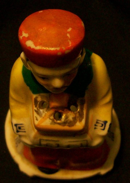 Occupied Japan Figural Chinese Mandarin Ceramic Incense Burner