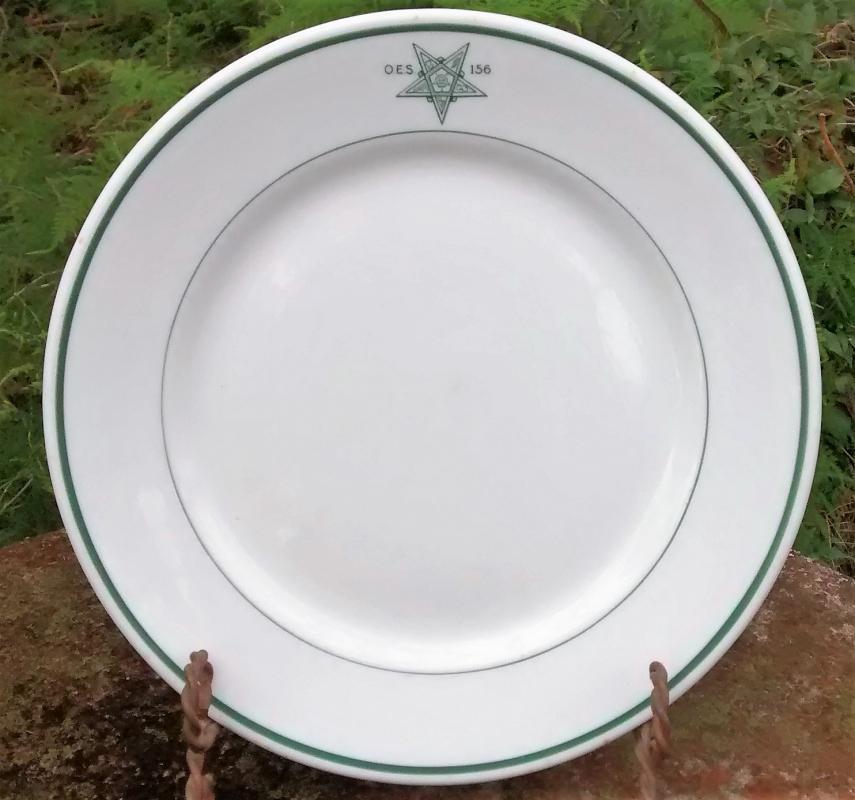 Order of the Eastern Star Ceramic Plate Mayer Restauarant 1920s-30s