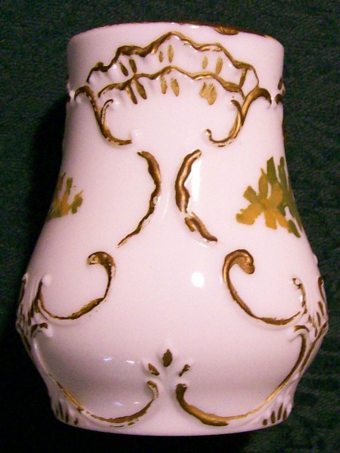 Opal/Milk Glass Vase: Hand-painted Decoration