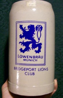 Lowenbrau, Munich Beer Mug: Bridgeport Lions Club