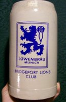 Lowenbrau, Munich Beer Mug: Bridgeport Lions Club
