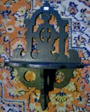 Victorian Bracket Shelf: Hand-Crafted Dark Walnut Wood 17.75