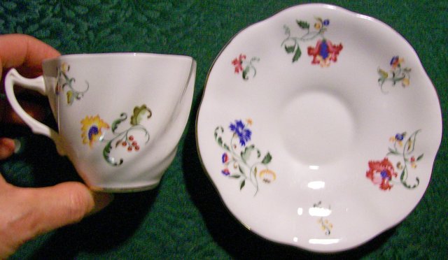 Bone China Cup & Saucer: Royal Imperial England Multi-Color Floral Sprays