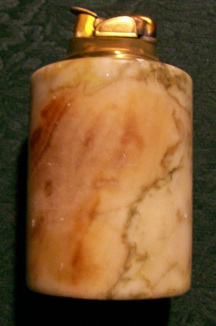 Evans Table Lighter 1930's Italian Marble NO SPARK AS IS 4.25