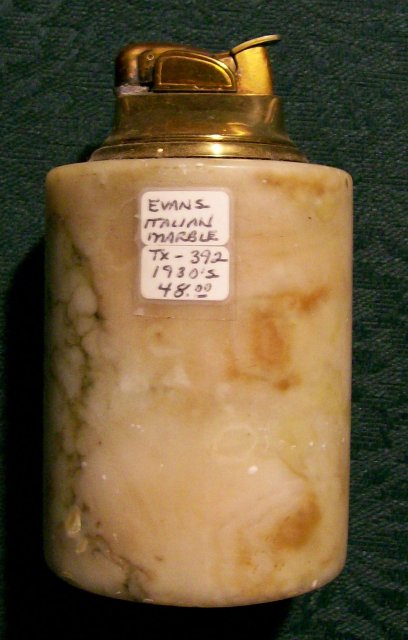 Evans Table Lighter 1930's Italian Marble NO SPARK AS IS 4.25