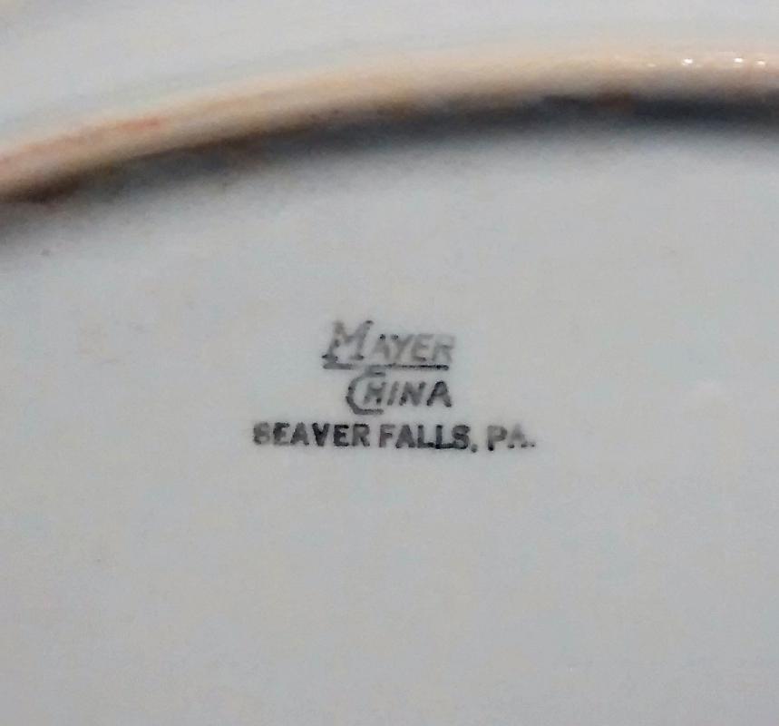 Mayer Arbor / King Pin Platter 40s-60s Restaurant China Red/White 12.5
