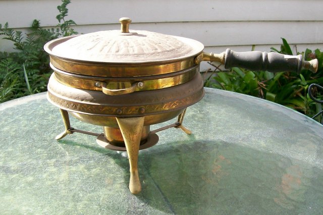 Persepolis Brass Chafing Dish with Stand Middle Eastern