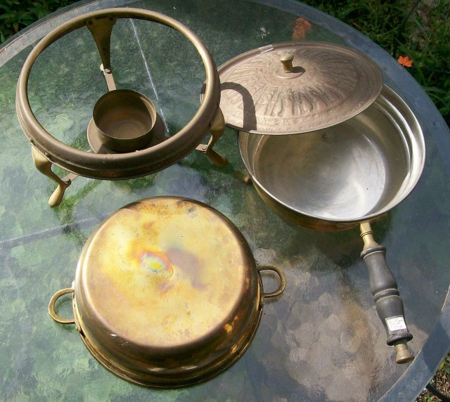 Persepolis Brass Chafing Dish with Stand Middle Eastern