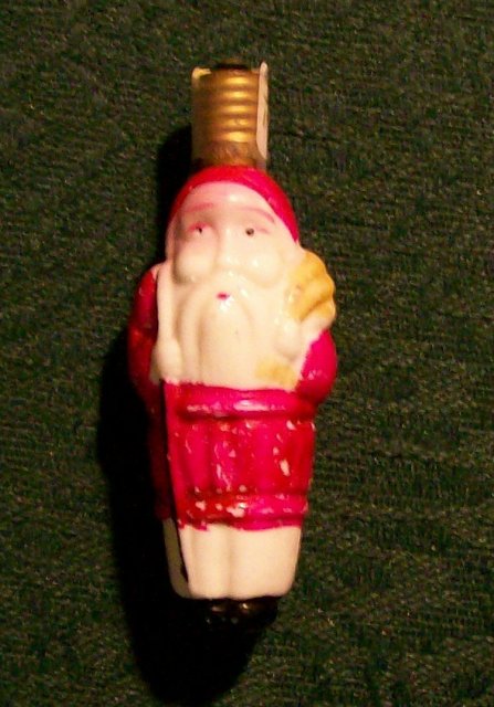 Christmas Figural Santa Electric Bulb Double-Faced 1930's-50's