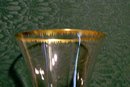 Cambridge Glass Gadroon Water Goblet 9 Oz Gold Trim Panelled Optic 8.25