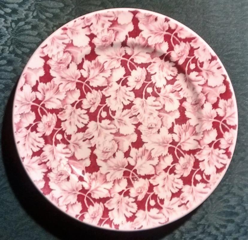 Mayer Arbor / King Pin Plate 40s-60s Restaurant China Red/White 9