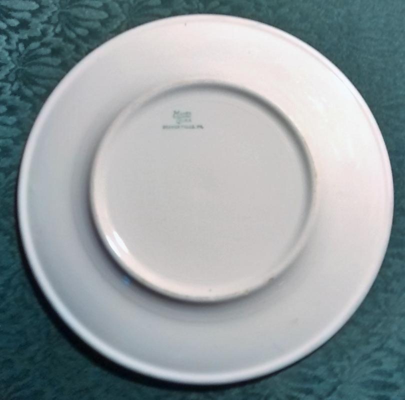 Mayer Arbor / King Pin Plate 40s-60s Restaurant China Red/White 9