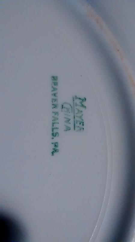Mayer Arbor / King Pin Celery/Relish 40s-60s Restaurant China Red/White 10.25
