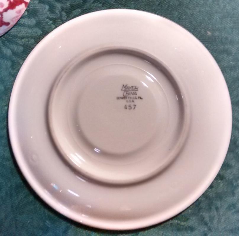 Mayer Arbor / King Pin Cup & Saucer 1950s Restaurant China Red/White