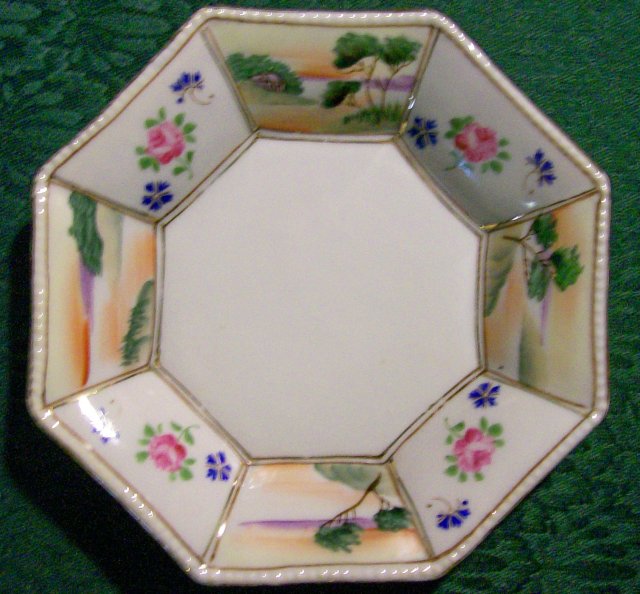 Nippon Handpainted Octagonal Dish