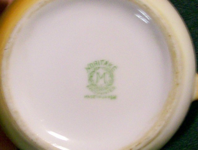 Noritake Porcelain Cream & Sugar with Lid: Landscape Scenery 1920's-30's