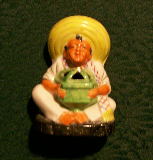 Japanese Ceramic Incense Burner Mexican in Sombrero Ca. 1930s