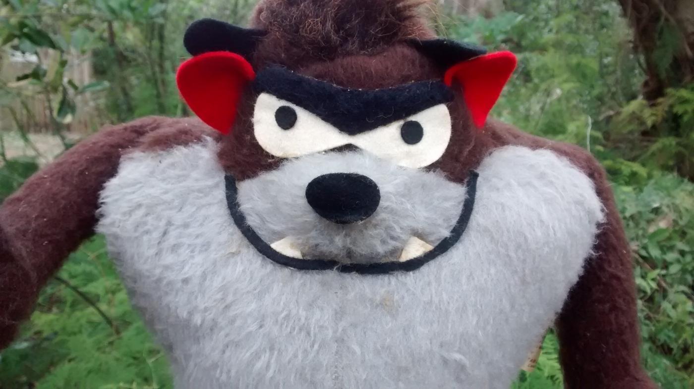 Taz Tasmanian Devil Plush Toy Warner Brothers 1971 Mighty Star