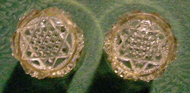 Duncan Button Arches Early American Pressed Glass Tumbler Gold Band