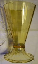 Early Georgian-Style Conical Ale Glass Set/4 Folded Foot Rim Honey Amber 3.5