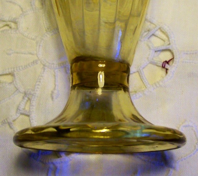 Early Georgian-Style Conical Ale Glass Set/4 Folded Foot Rim Honey Amber 3.5