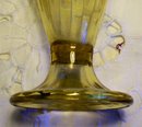Early Georgian-Style Conical Ale Glass Set/4 Folded Foot Rim Honey Amber 3.5