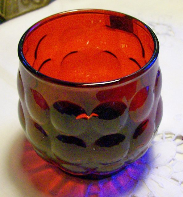 A. Hocking Bubble/Provincial Glass Tumbler Ruby Red 3