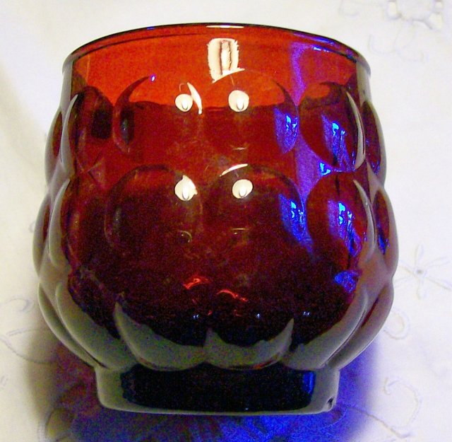 A. Hocking Bubble/Provincial Glass Tumbler Ruby Red 3