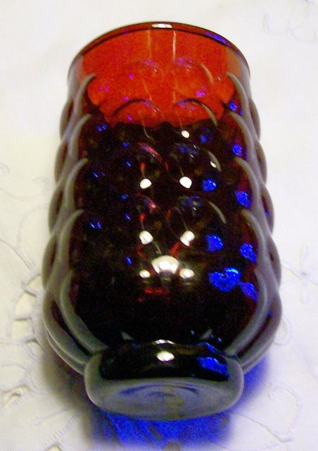 A. Hocking Royal Ruby Bubble Glass Tumbler Set/4 3.75